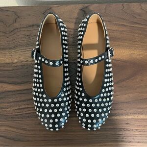 Black Studded Mary Jane Shoes